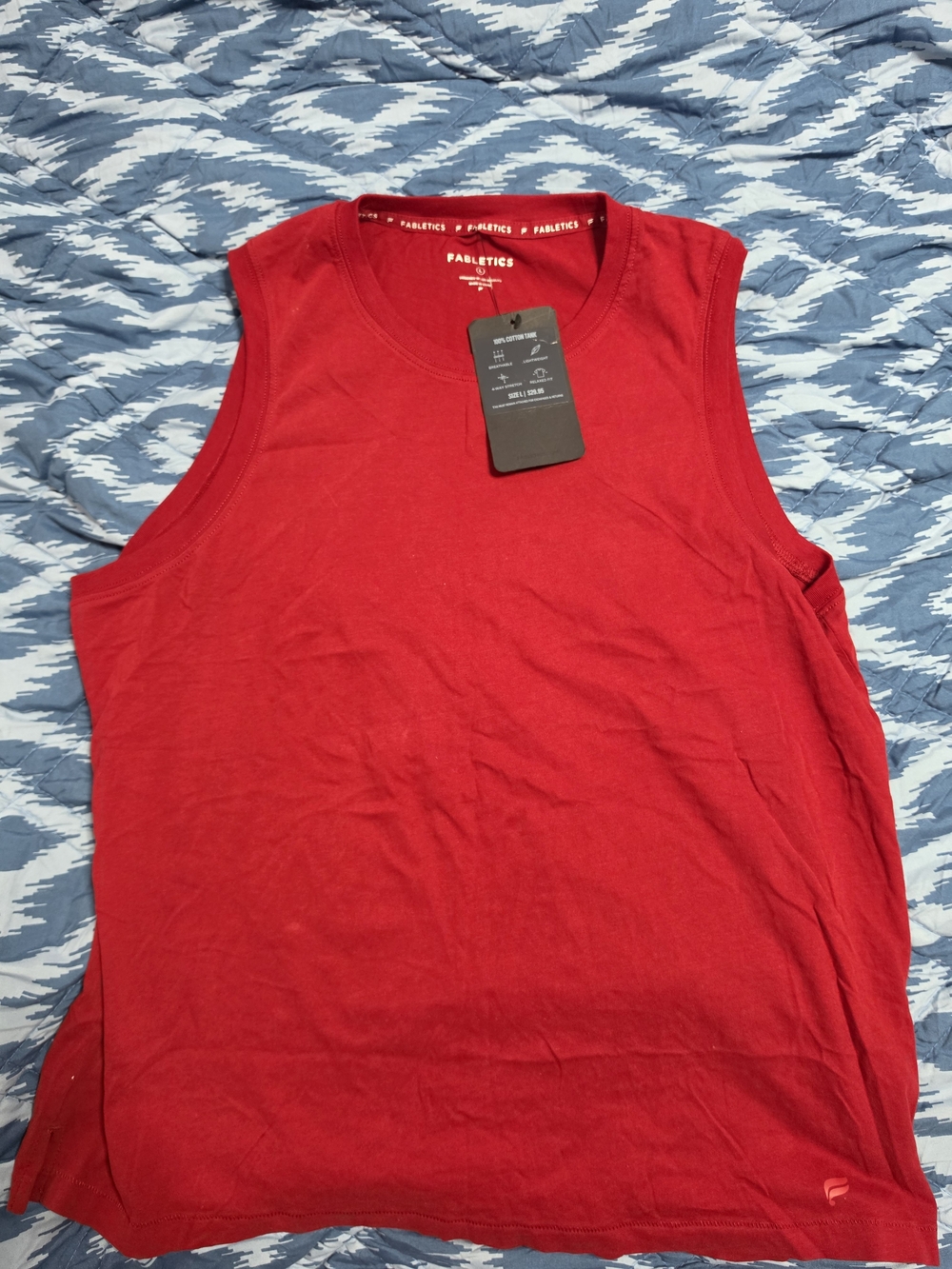 Fabletics Red Athletic Muscle Tank Women's Large.